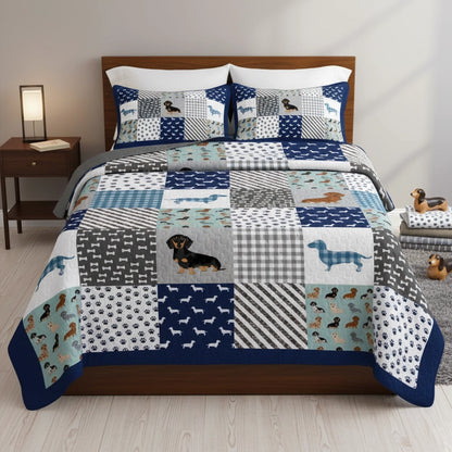 Pajabear Quilt 3-Piece Set Dachshund Delight