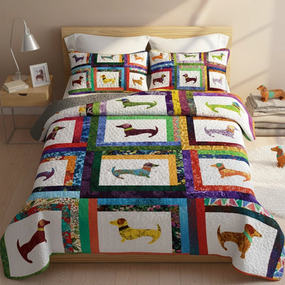 Pajabear Quilt 3-Piece Set Dachshund Friends