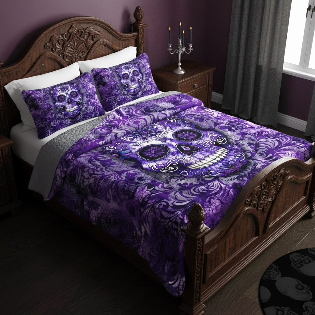 Pajabear Quilt 3-Piece Set Gorgeous Mandala Skull