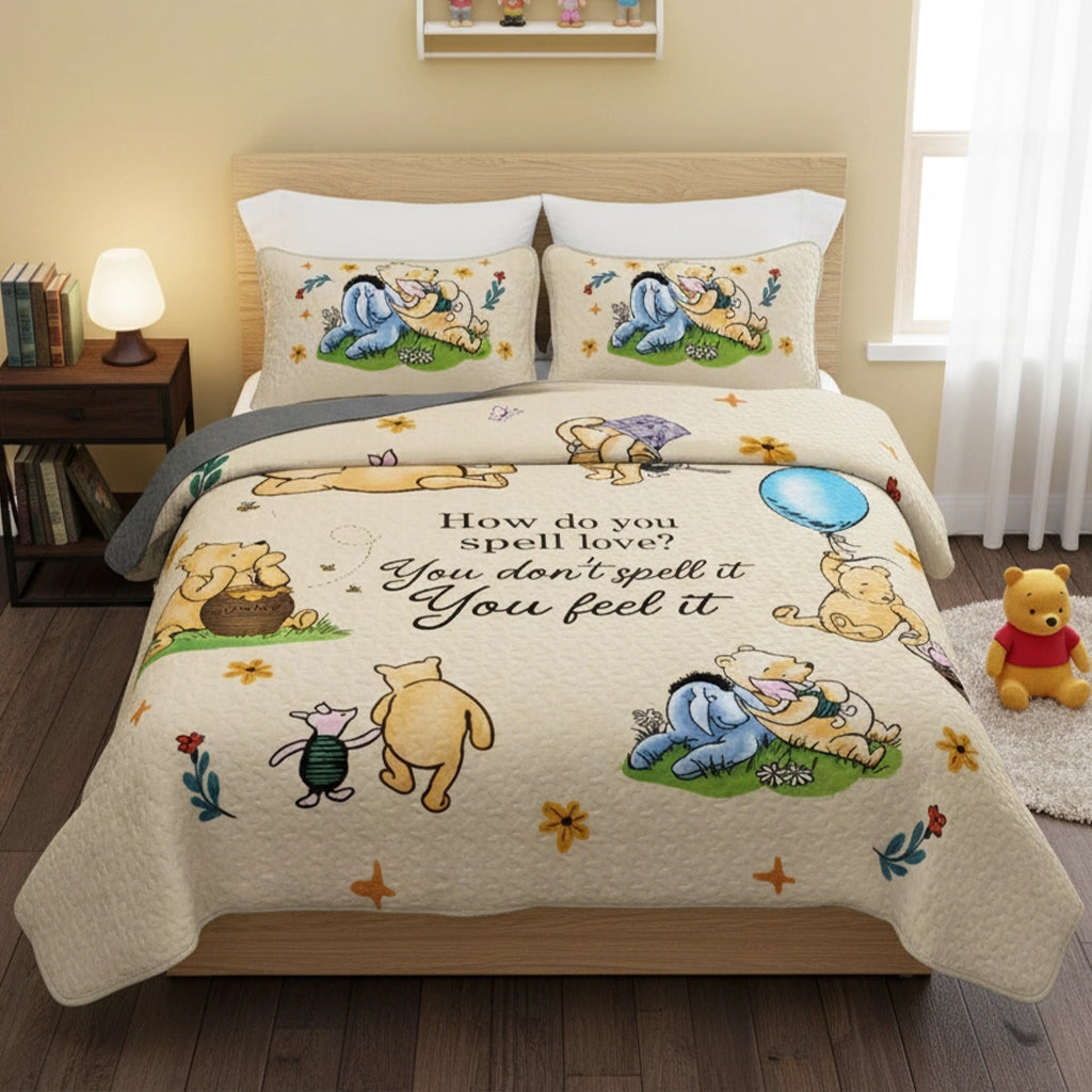 Pajabear Quilt 3-Piece Set Pooh The Love
