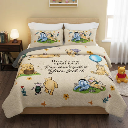 Pajabear Quilt 3-Piece Set Pooh The Love