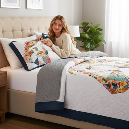 Pajabear Quilt 3-Piece Set Charming Floral Horse