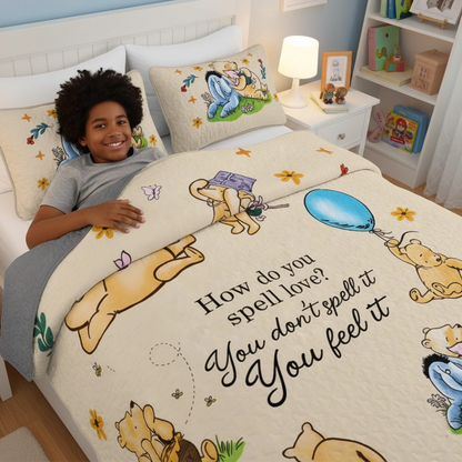 Pajabear Quilt 3-Piece Set Pooh The Love