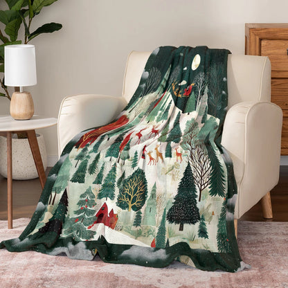 Pajabear Fleece Blanket Christmas Eve Magic
