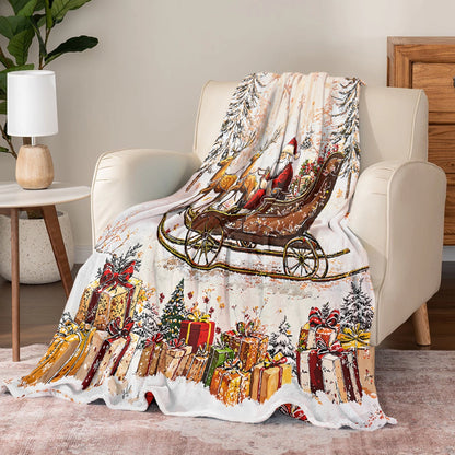 Pajabear Fleece Blanket Santa Sleigh