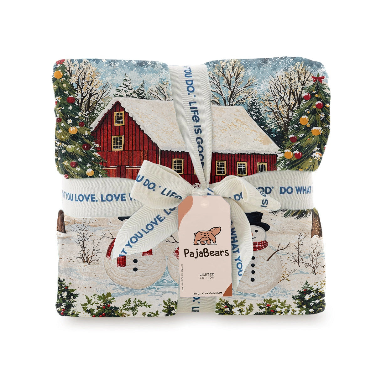 Pajabear Fleece Blanket Country Christmas Charm