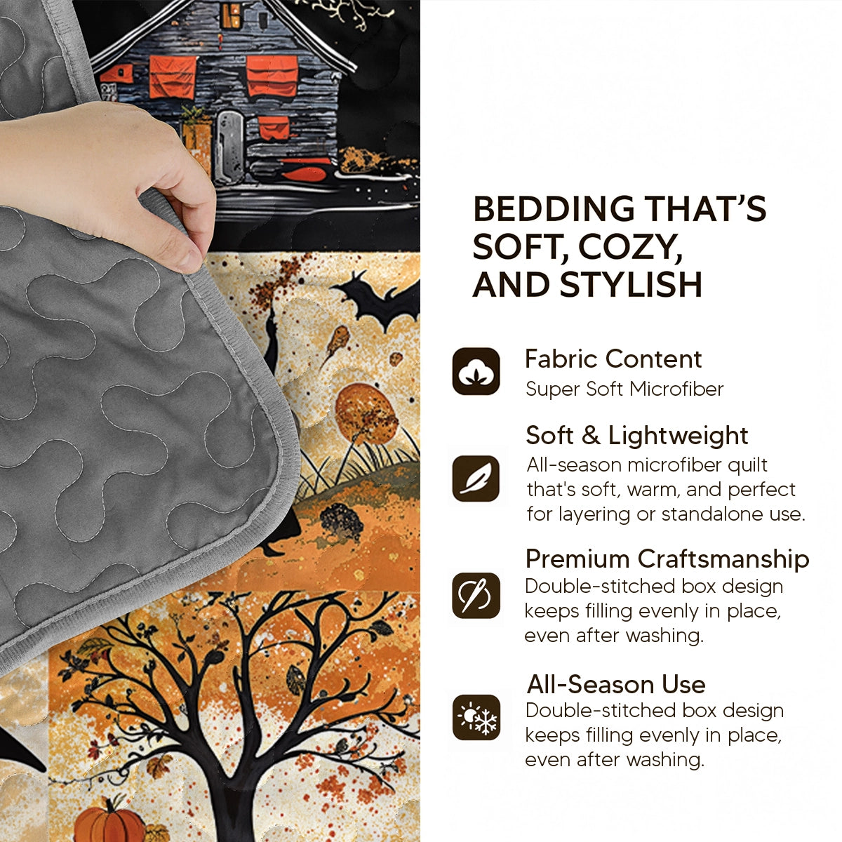 Pajabear Quilt 3-Piece Set Spooky Chic