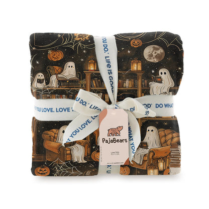 Pajabear Fleece Blanket Halloween Ghostly Book Club