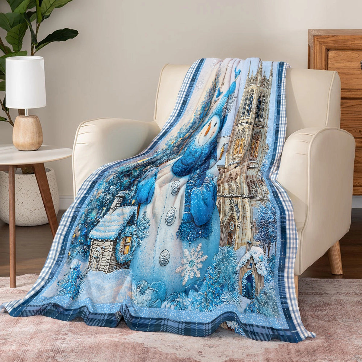 Pajabear Fleece Blanket Frosty Blue Winter