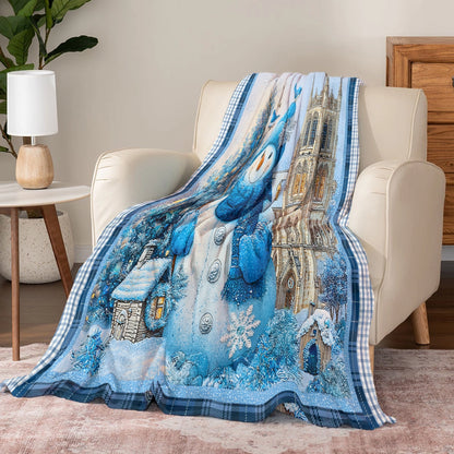 Pajabear Fleece Blanket Frosty Blue Winter