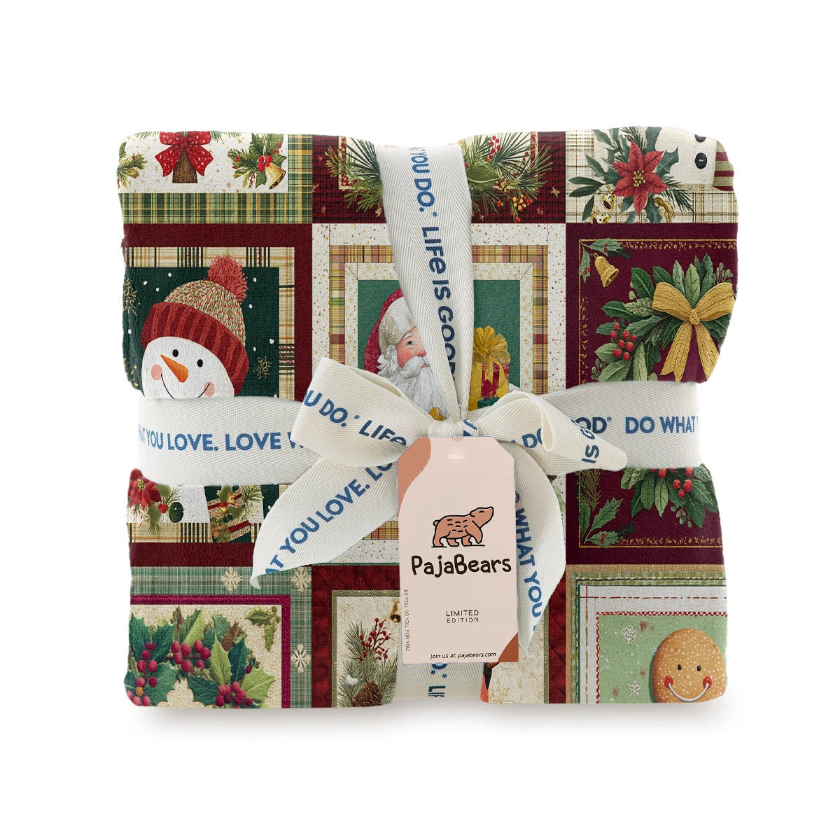 Pajabear Fleece Blanket Vintage Christmas Joy