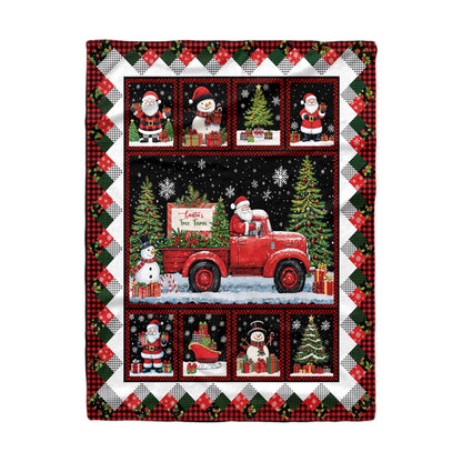 Pajabear Fleece Blanket Santa's Tree Farm