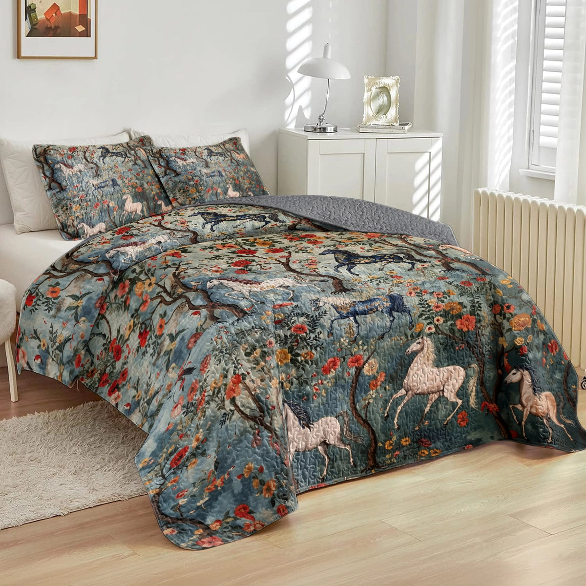 Pajabear Quilt 3-Piece Set Mystical Steeds
