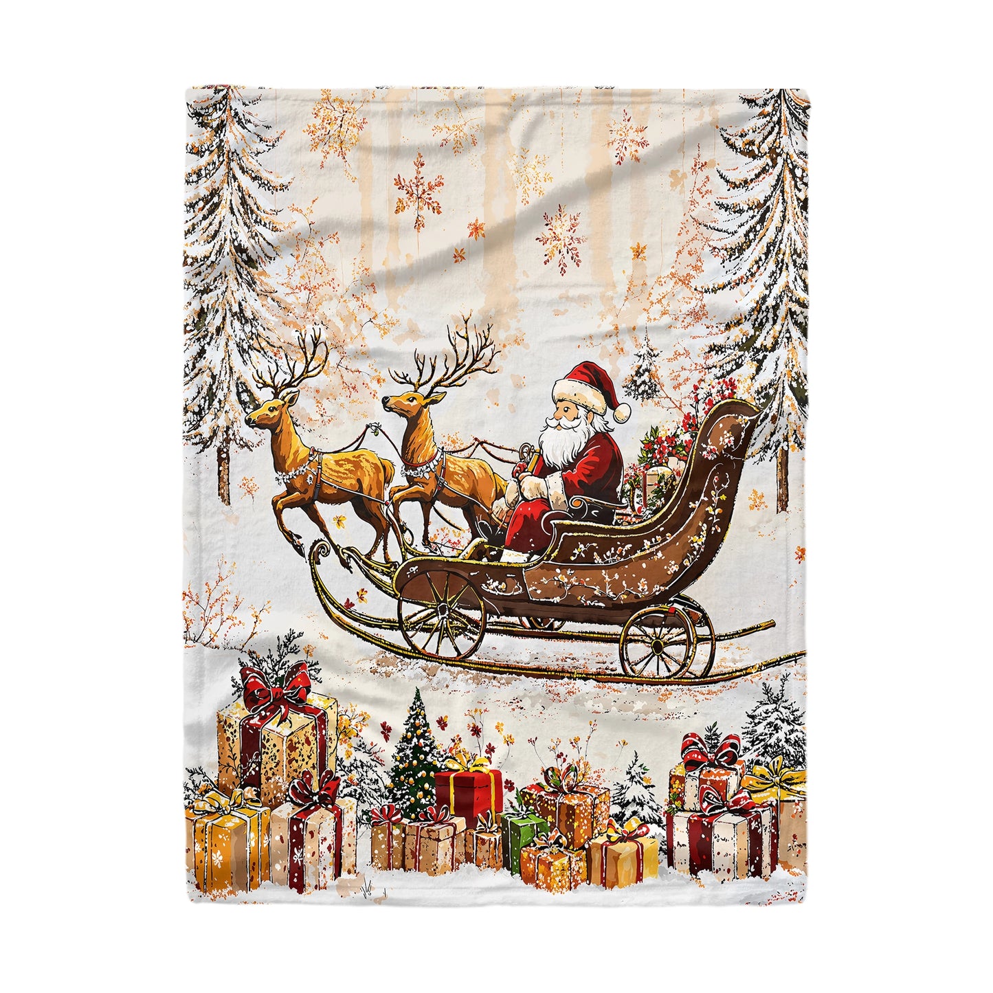 Pajabear Fleece Blanket Santa Sleigh