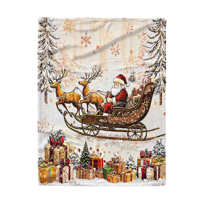 Pajabear Fleece Blanket Santa Sleigh