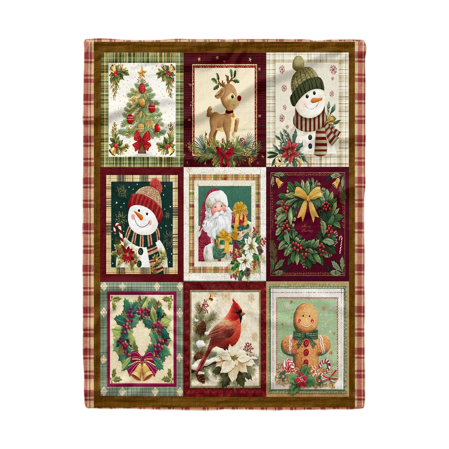 Pajabear Fleece Blanket Vintage Christmas Joy