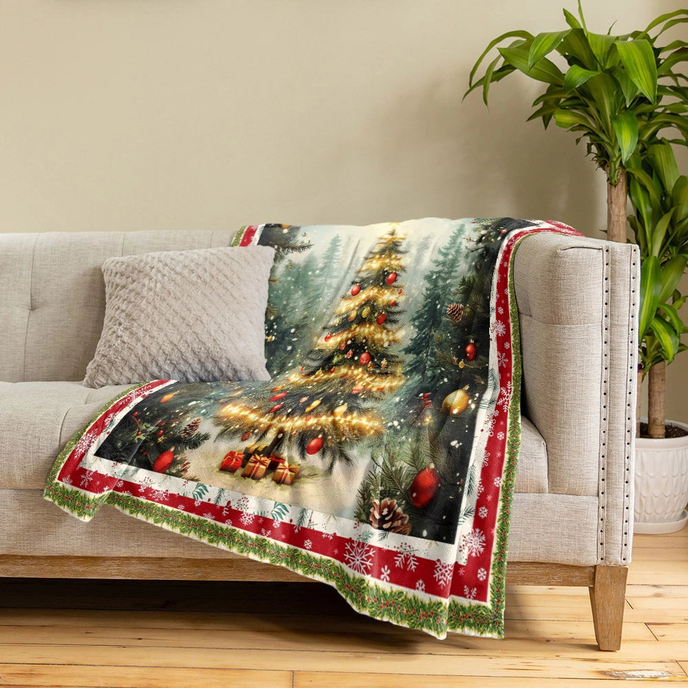 Pajabear Fleece Blanket Golden Glow Christmas