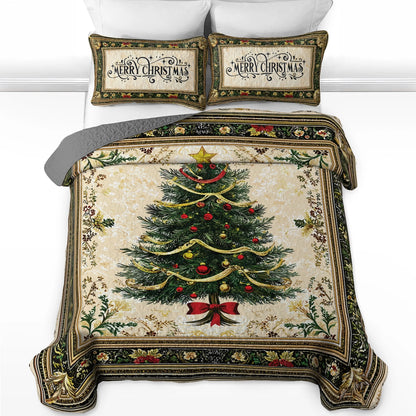 Pajabear Quilt 3-Piece Set Classic Christmas Tree