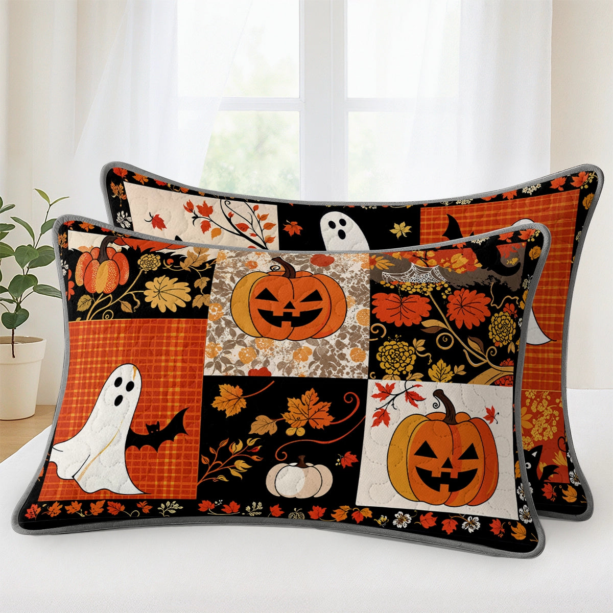 Pajbear All Season Quilt 3-Piece Set Patchwork Spooks
