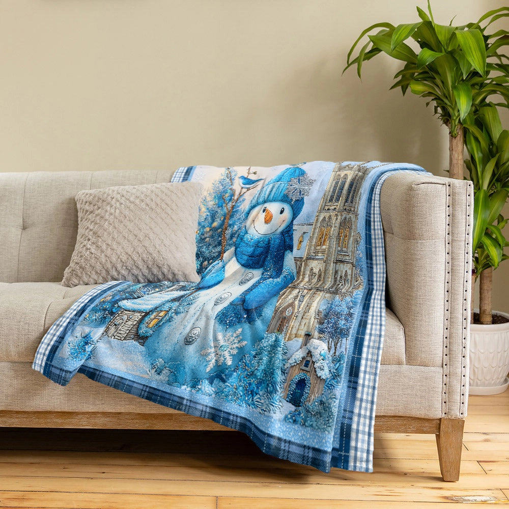 Pajabear Fleece Blanket Frosty Blue Winter