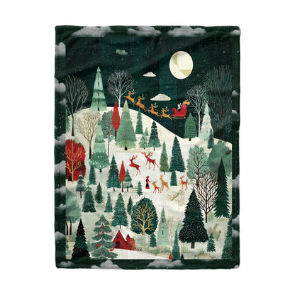 Pajabear Fleece Blanket Christmas Eve Magic