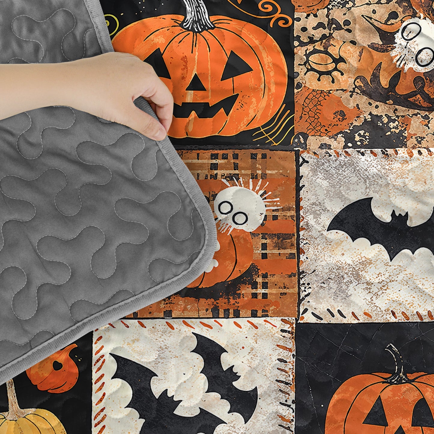 Pajabear All Season Quilt 3-Piece Set Spooky Patchwork