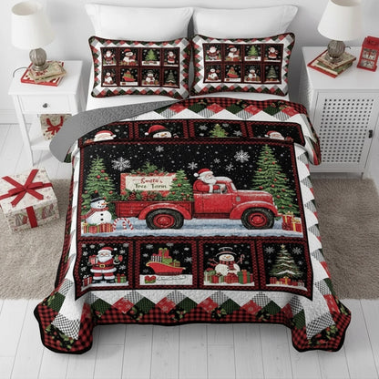 Pajabear Quilt 3-Piece Set Santa's Tree Farm