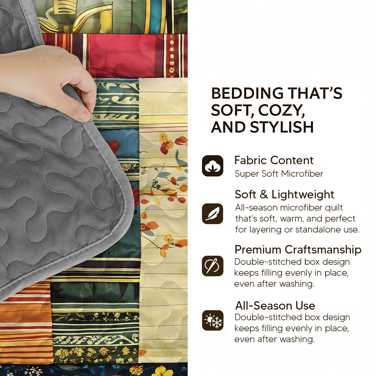 Pajabear Quilt 3-Piece Set Book Nook Cats Reading