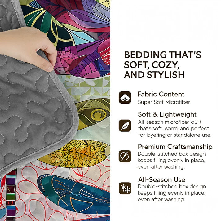 Pajabear Quilt 3-Piece Set Dragonfly Bloom