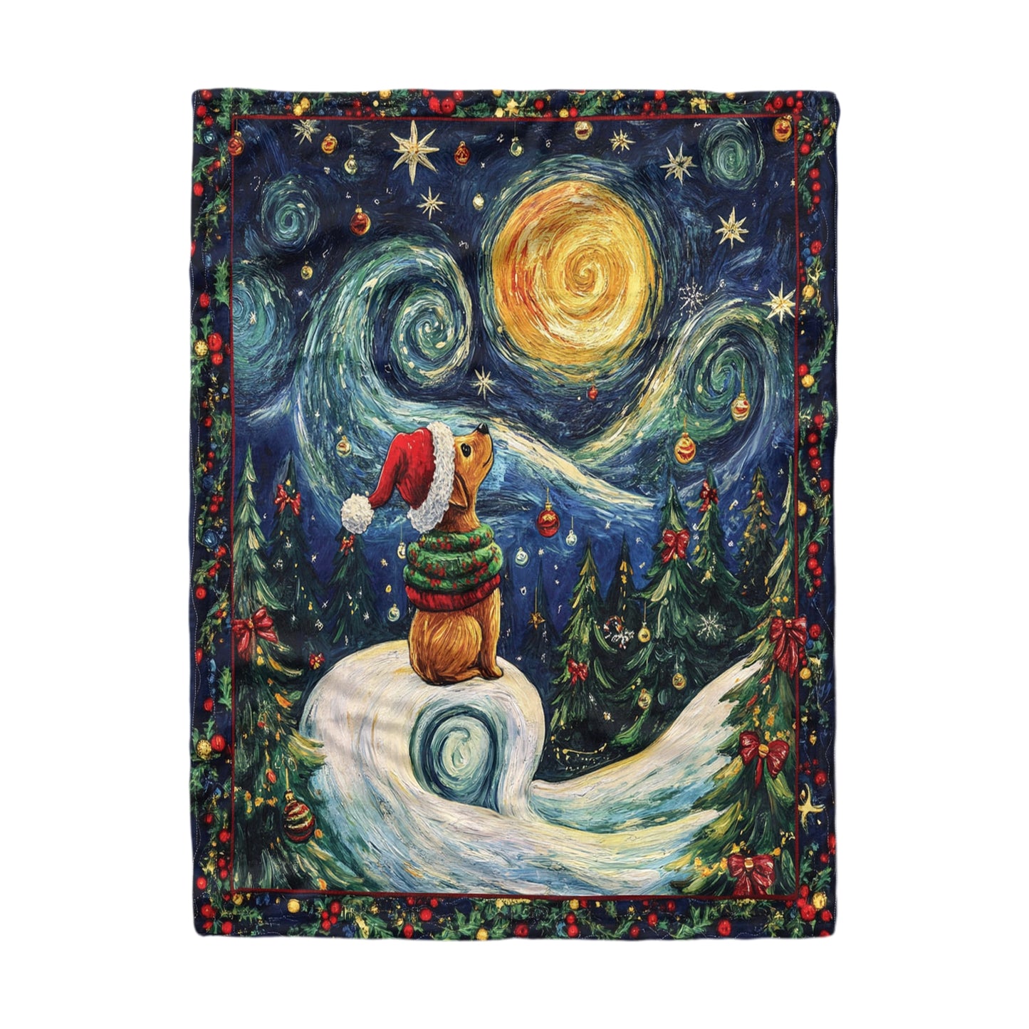 Pajabear Fleece Blanket Starry Christmas Pup