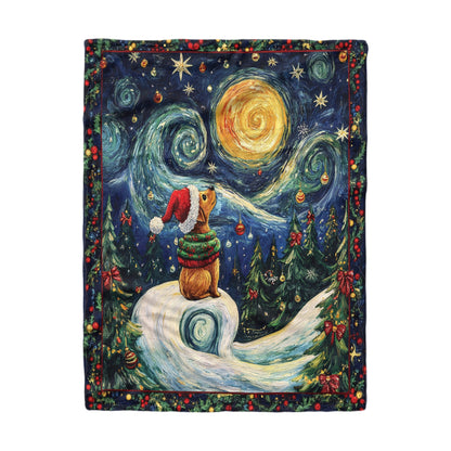 Pajabear Fleece Blanket Starry Christmas Pup