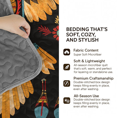 Pajabear Quilt 3-Piece Set Horse Floral Pattern