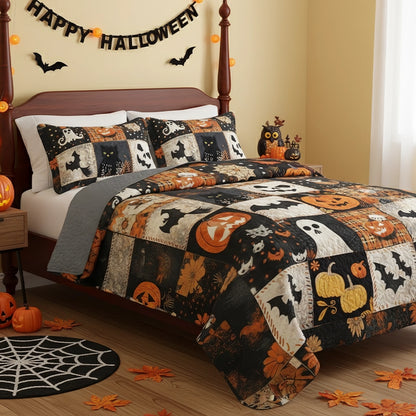 Pajabear All Season Quilt 3-Piece Set Spooky Patchwork