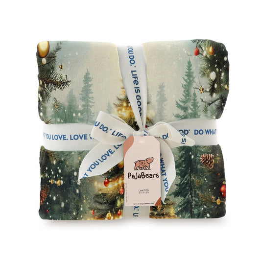 Pajabear Fleece Blanket Golden Glow Christmas