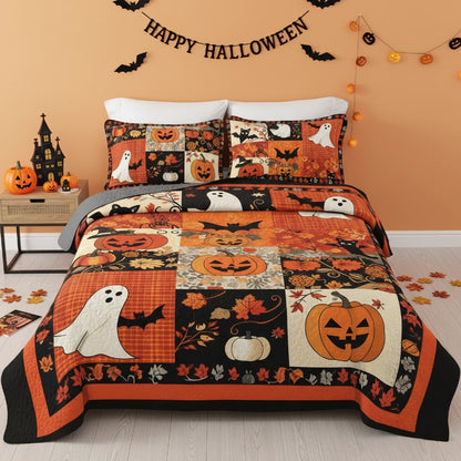 Pajbear All Season Quilt 3-Piece Set Patchwork Spooks