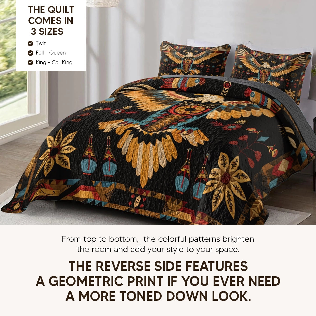 Pajabear Quilt 3-Piece Set Horse Floral Pattern