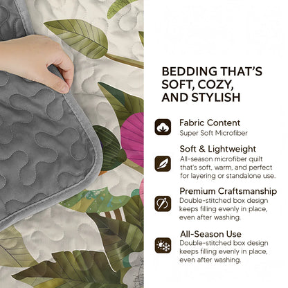 Pajabear Quilt 3-Piece Set Botanical Serenade