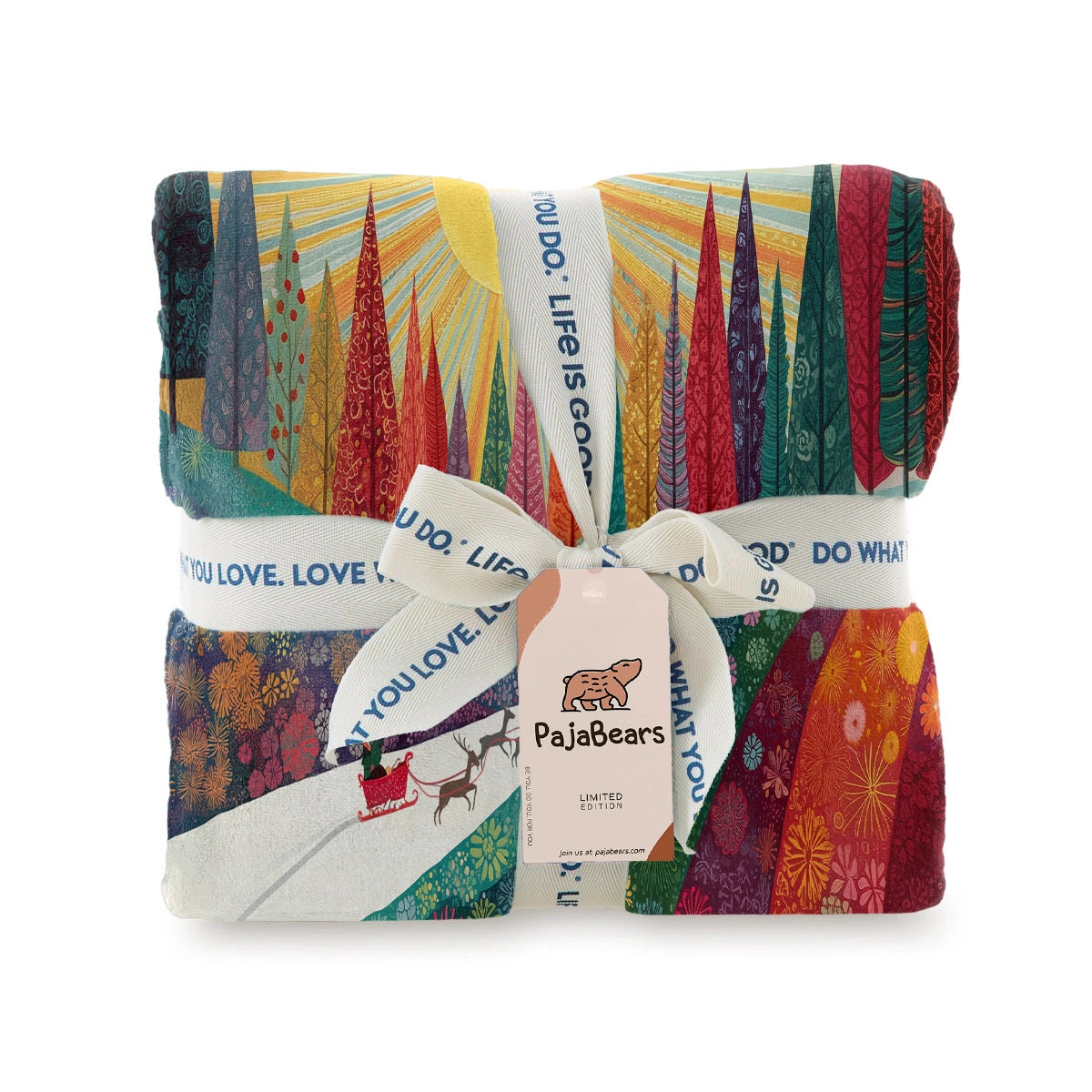 Pajabear Fleece Blanket Colorful Forest Path