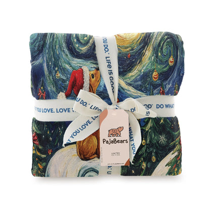Pajabear Fleece Blanket Starry Christmas Pup