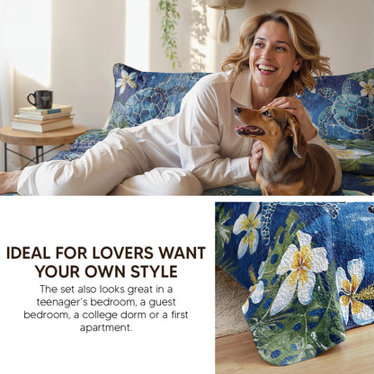 Pajabear Quilt 3-Piece Set Coastal Shell