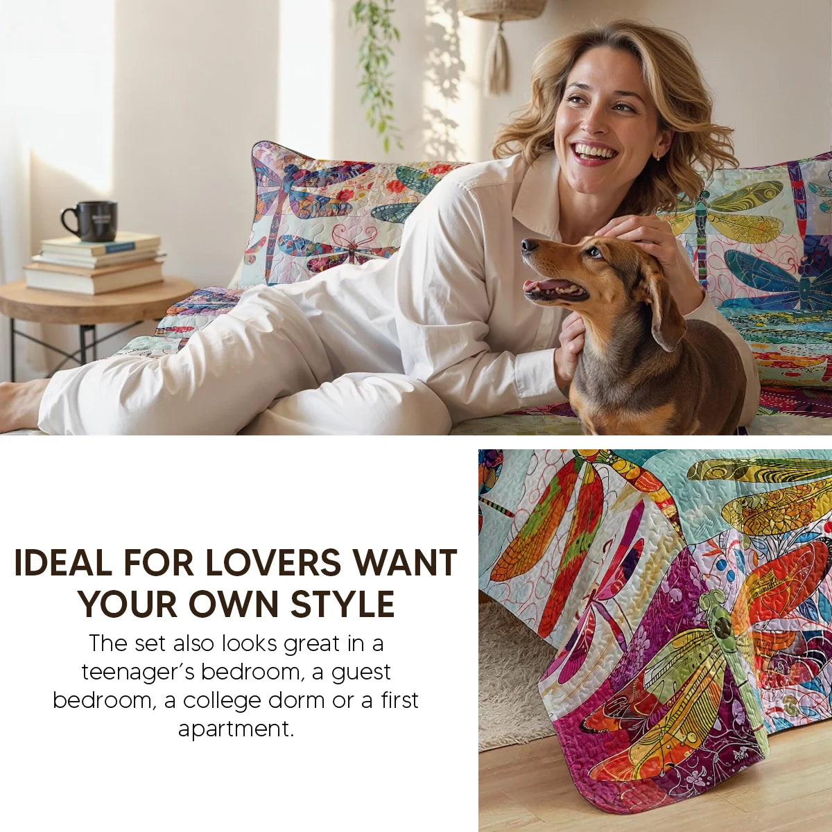 Pajabear Quilt 3-Piece Set Royal Dragonfly Dreams