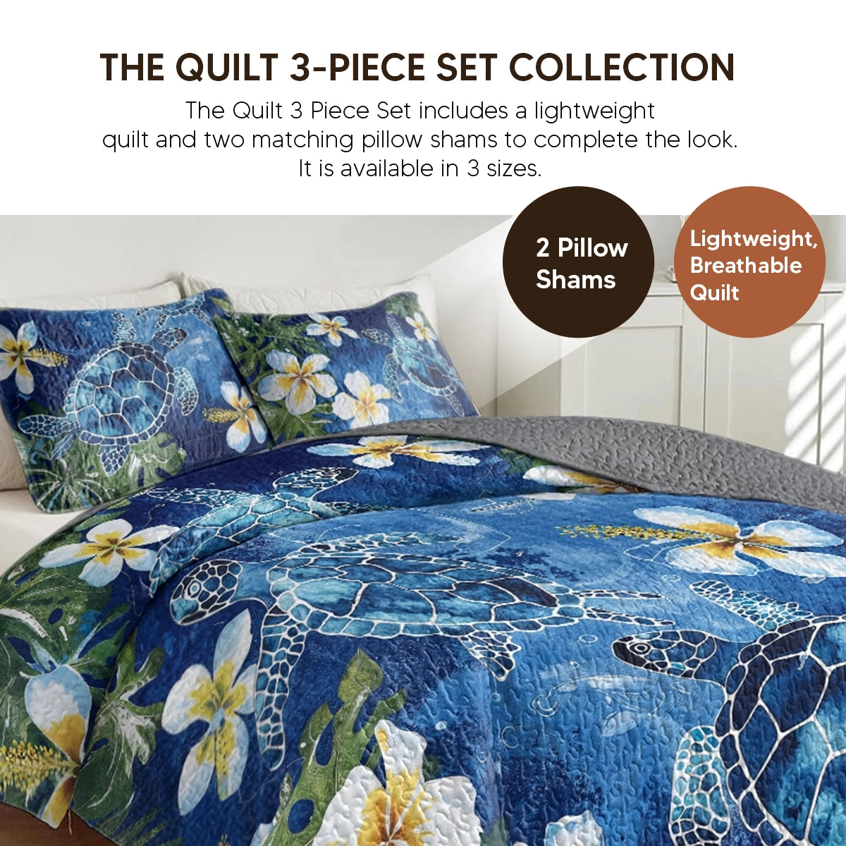 Pajabear Quilt 3-Piece Set Coastal Shell