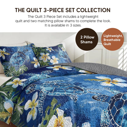 Pajabear Quilt 3-Piece Set Coastal Shell