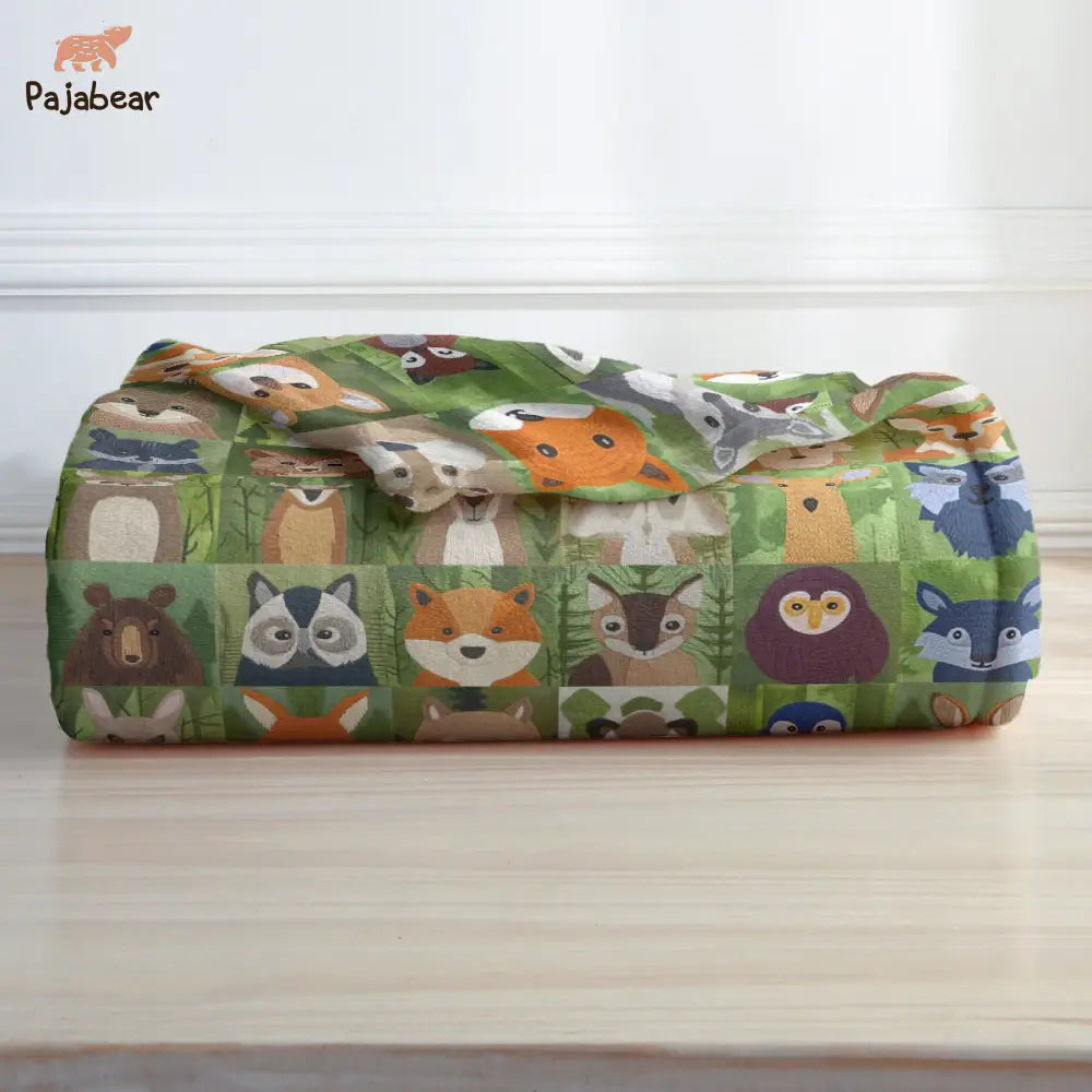 Animal Fabric Pajabear® Fleece Blanket Nl09