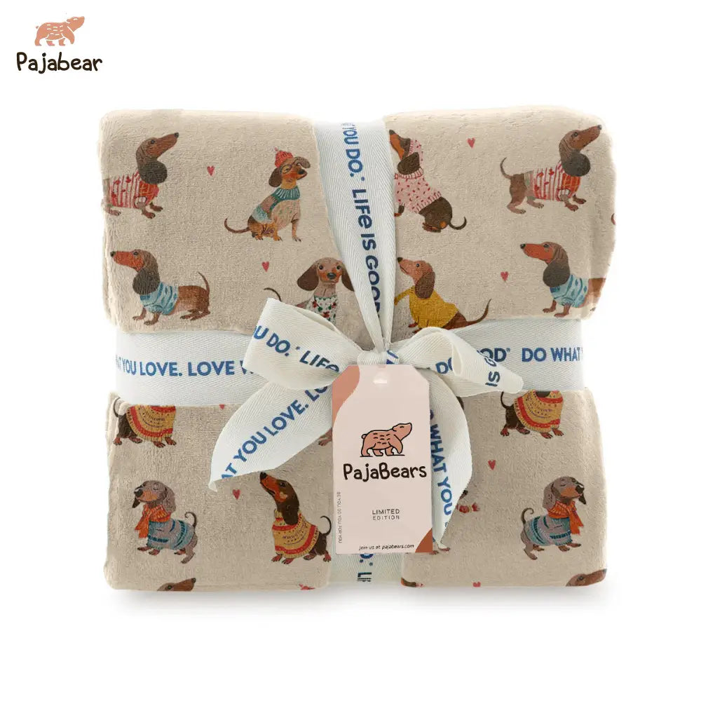 Dachshund Pajabear® Fleece Blanket Style Wiener Mn8