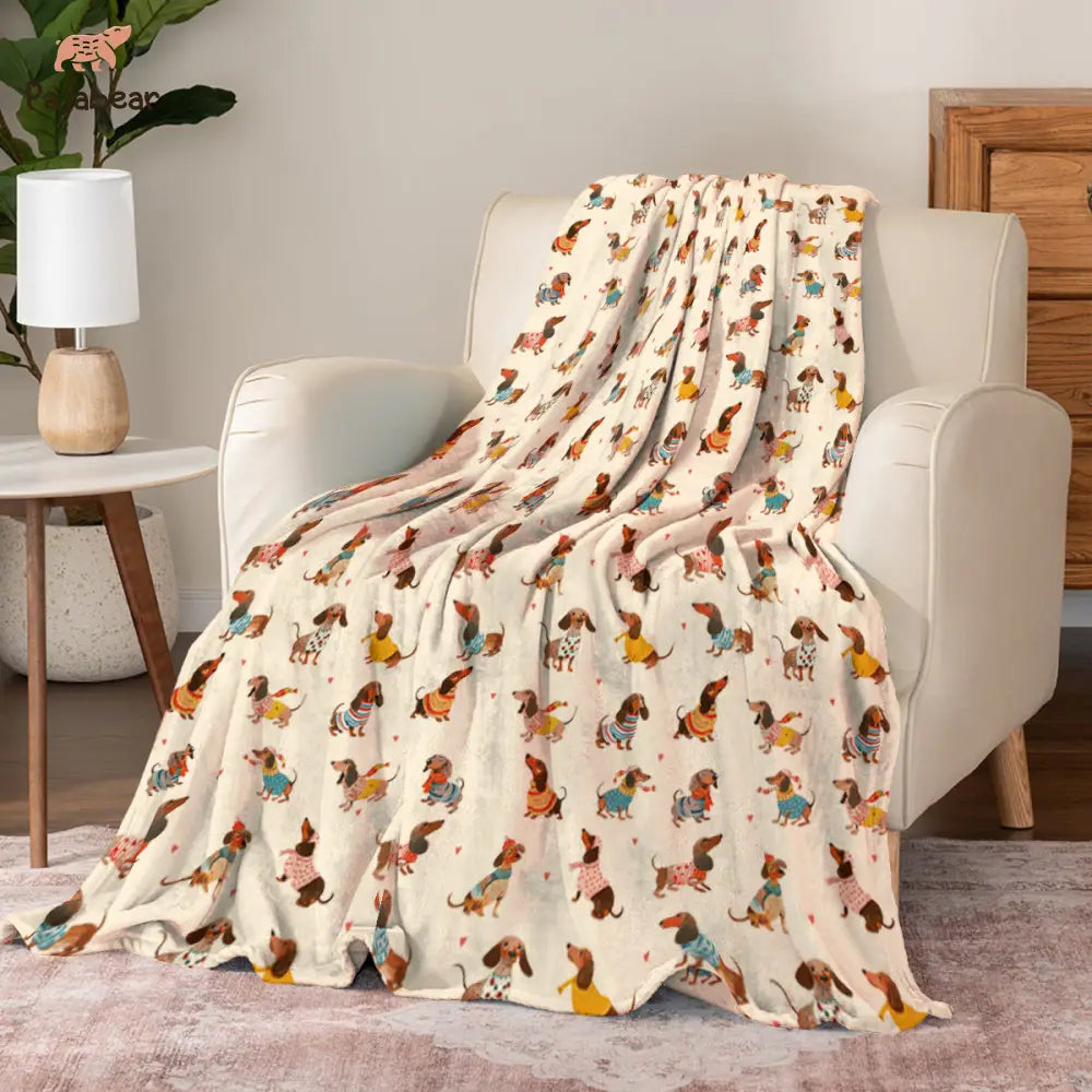 Dachshund Pajabear® Fleece Blanket Style Wiener Mn8