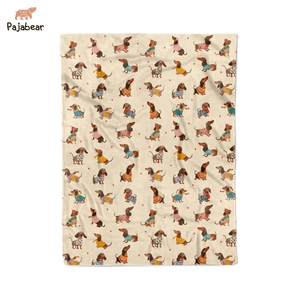 Dachshund Pajabear® Fleece Blanket Style Wiener Mn8 Large - 60X80In
