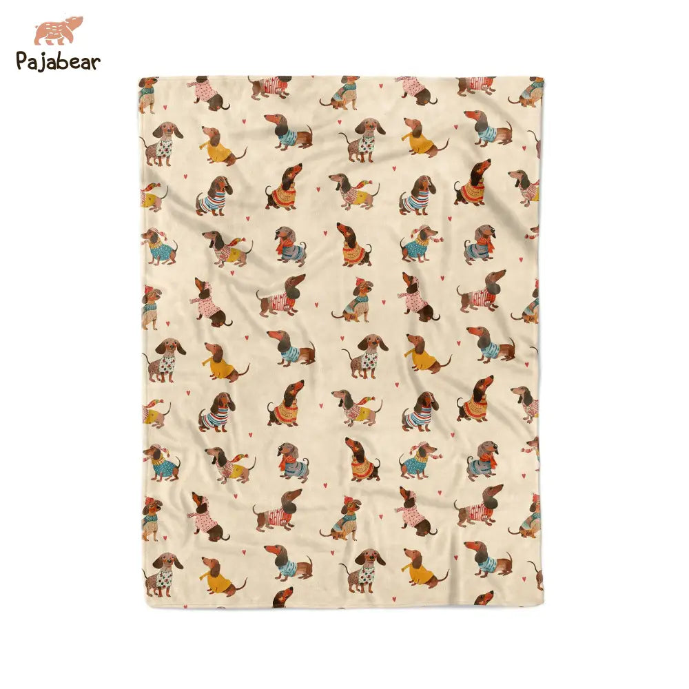 Dachshund Pajabear® Fleece Blanket Style Wiener Mn8 Small - 30X40In