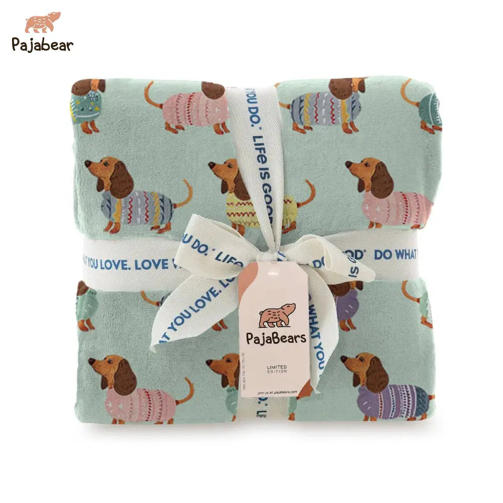 Dog Pajabear® Fleece Blanket Colorful Dachshunds Lk8