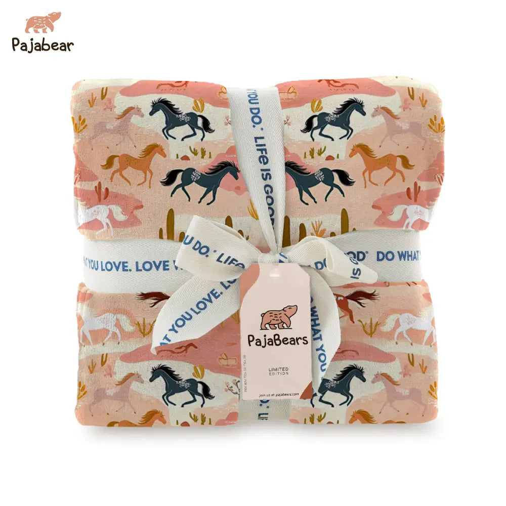 Horse Pajabear® Fleece Blanket On Steppe Mn8